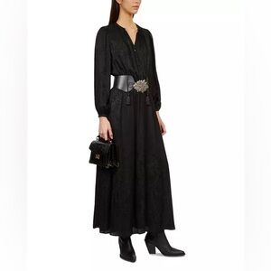 The Kooples Size 2 Black Snakeskin Jaquard Maxi Dress only tried on